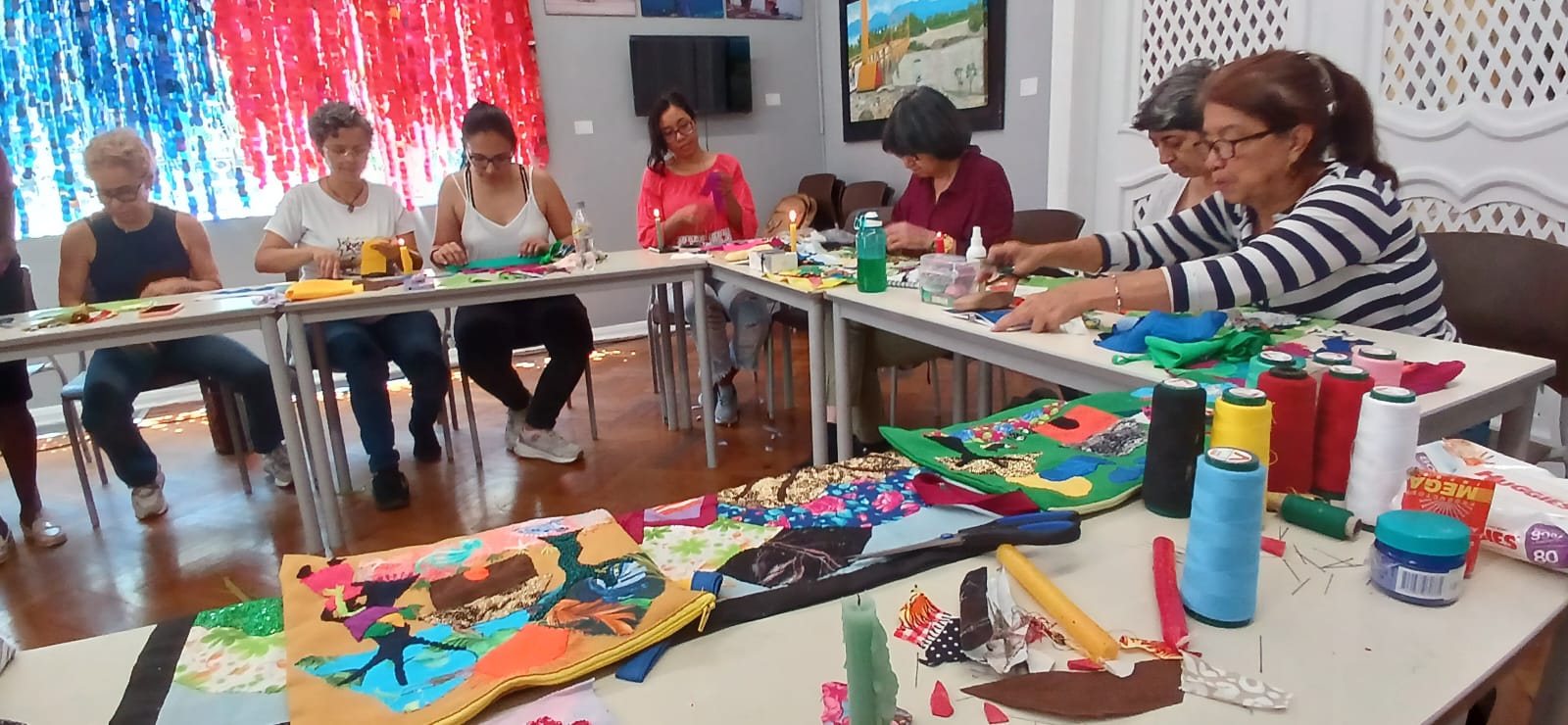 Detalle de una obra de arte textil del Museo de Mampuján